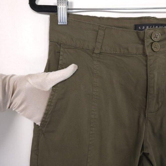 Sanctuary Size 26 Rebel Standard Rise Pants Hiker Green Women's Utility Military - Picture 14 of 16